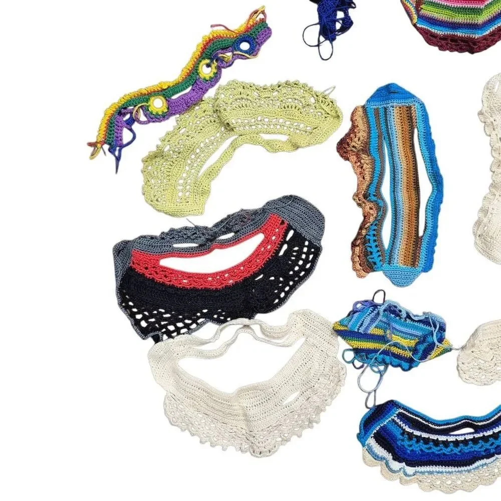 13 Vintage Handmade Crochet Collars Necklines Appliques